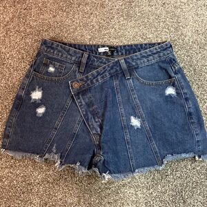Fashion Nova Distressed Blue Jean Shorts